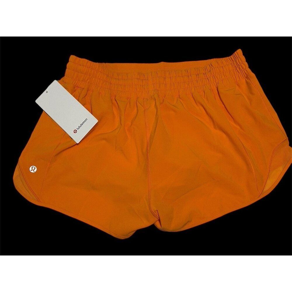 NWT LULULEMON HOTTY HOT HIGH RISE SHORT 2.5" LINED SZ 12 Orange